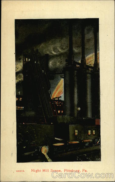 Night Mill Scene Pittsburgh Pennsylvania