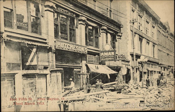 East Fifth Street after Flood March 1913 Dayton Ohio