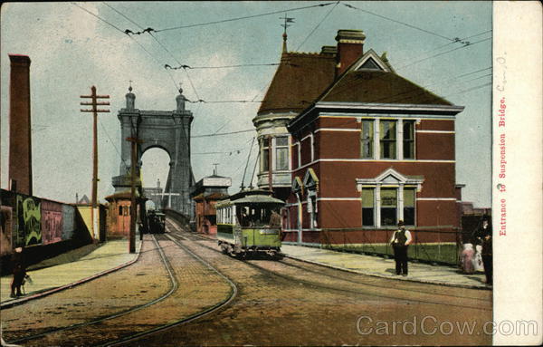 Entrance to Suspension Bridge Cincinnati Ohio