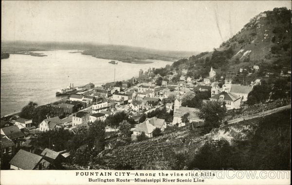 Among the Vine Clad Hills, Burlington Route - Mississippi River Scenic Line Fountain City Wisconsin