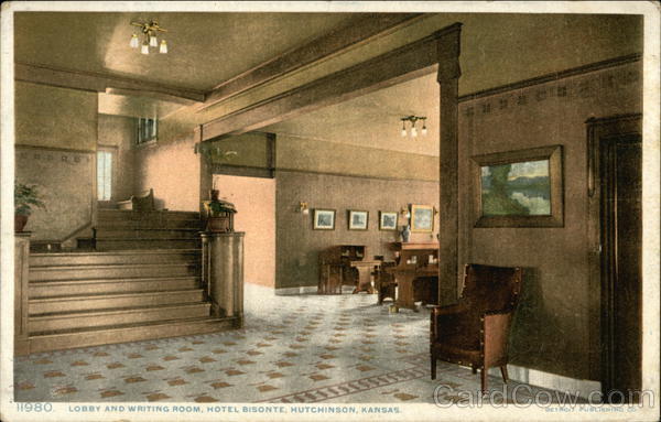 Hotel Bisonte - Lobby and Writing Room Hutchinson Kansas