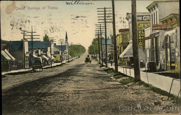 Street Scene Cedar Springs Michigan