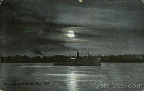 Moonlight on the St. Clair River Michigan