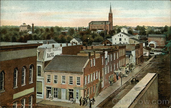 View of Town in 1870 Huntington Indiana