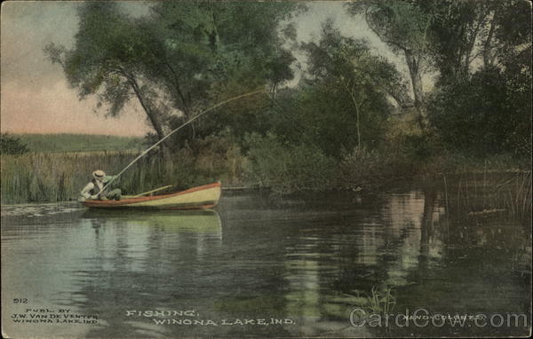 Fishing Scene Winona Lake Indiana
