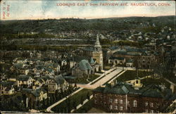 Looking East from Fairview Avenue Naugatuck, CT Postcard Postcard