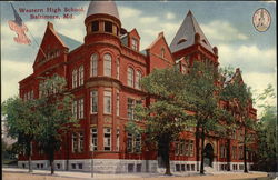 Western High School Postcard