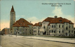 Goucher College and First ME Church Postcard