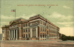 Eastern High School and Broadway Postcard