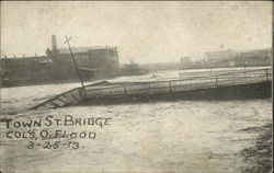 Town Street bridge, Col's, O. flood, 3-25-13 Columbus, OH Postcard Postcard