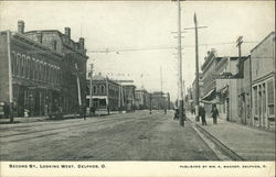 Second Street Looking West Postcard