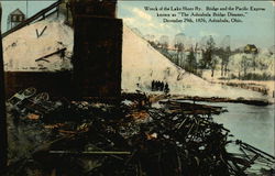Wreck of the Lake Shore Ry. Bridge and the Pacific Express Ashtabula, OH Postcard Postcard