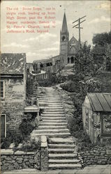 The Old Stone Steps, Cut in Virgin Rock, Leading up From High Street ... Harpers Ferry, WV Postcard Postcard