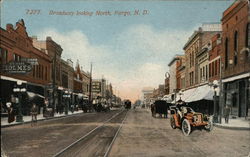 Broadway Looking North Fargo, ND Postcard Postcard