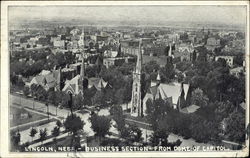 Business section from dome of capitol Lincoln, NE Postcard Postcard