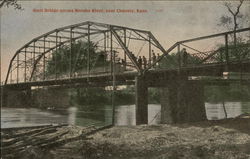 Steel Bridge across Neosho River Postcard