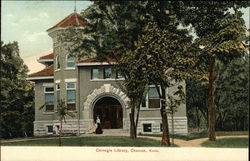 Carnegie Library Chanute, KS Postcard Postcard