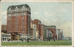 Michigan Avenue and Grant Park North from Blackstone Hotel Postcard