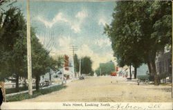 Main Street Looking North Hebron, IL Postcard Postcard