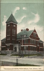 Vincennes and Shelby Street School Postcard