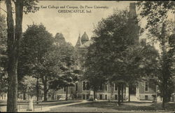 De Pauw University - East College and Campus Greencastle, IN Postcard Postcard