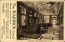 The Warwick Hotel - Elizabethan Lobby Postcard