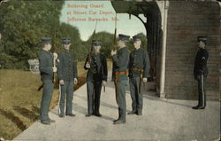 Relieving Guard at Car Depot Postcard