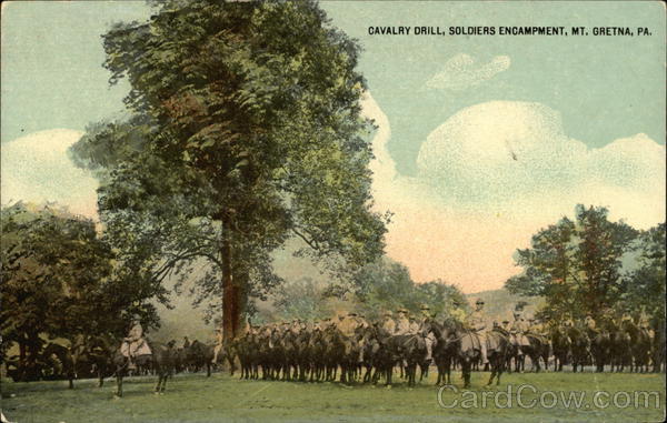 Cavalry Drill, Soldiers Encampment Mount Gretna Pennsylvania