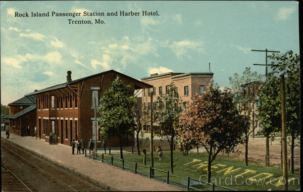 Rock Island Passenger Station and Harber Hotel Trenton Missouri