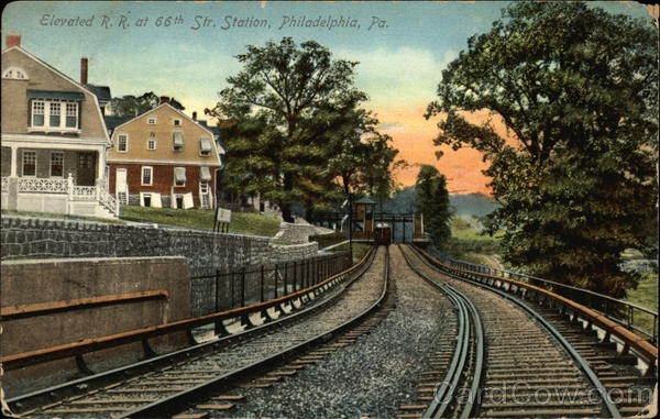 Elevated R.R. at 66th Str. Station Philadelphia Pennsylvania