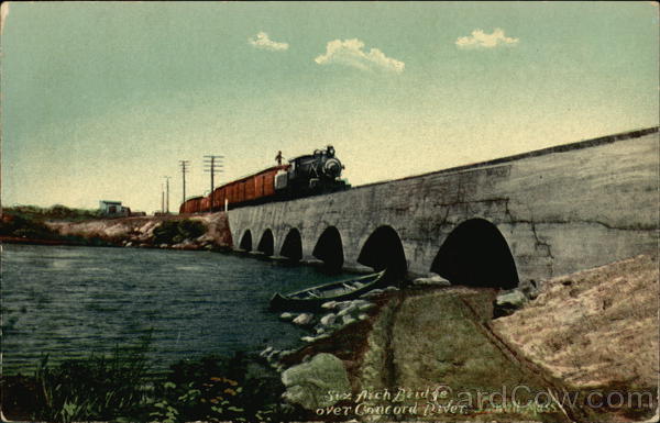 Six Arch Bridge over Concord River Lowell Massachusetts