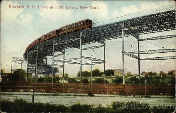 Elevated R.R. Curve at 110th Street New York