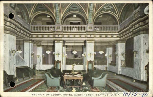 Section of Lobby, Hotel Washington Seattle