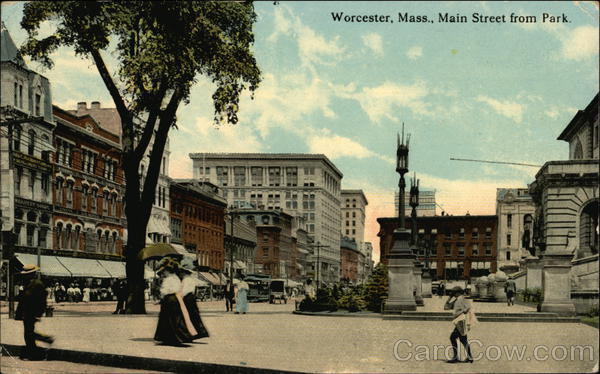 Main Street from Park Worcester Massachusetts