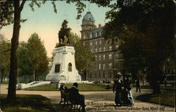 Dominion Square showing Strathcona Monument & Windsor Hotel Montreal, QC Canada Quebec Postcard Postcard