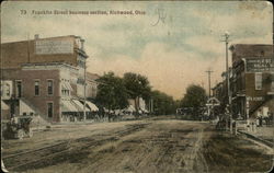 Franklin Street Business Section Richwood, OH Postcard Postcard