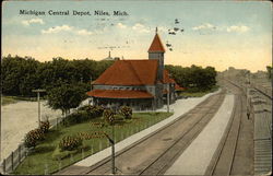 Michigan Central Depot Niles, MI Postcard Postcard