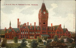 C.M. & St. Paul Railway Passenger Station Postcard