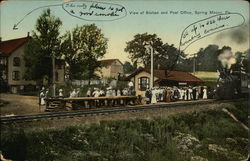 Station and Post Office Spring Mount, PA Postcard Postcard