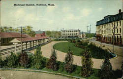Railroad Station Melrose, MA Postcard Postcard