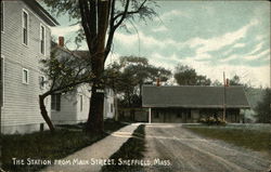 The Station from Main Street Sheffield, MA Postcard Postcard