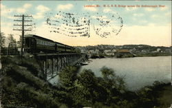 M.C.R.R. Bridge across the Androscoggin River Lewiston, ME Postcard Postcard