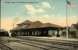 Lehigh Valley R.R. Station Cortland, NY Postcard Postcard