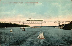Bridge over Hudson River Poughkeepsie, NY Postcard 