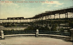 110th Street Curve of Elevated Road, Highest Part of Road Postcard