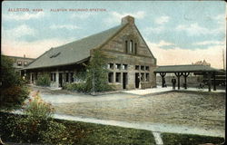 Allston Railroad Station Massachusetts Postcard Postcard