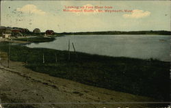 Looking up Fore River from Monatiquot Bluffs North Weymouth, MA Postcard Postcard