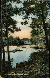 Canoeing at Riverside, Mass. Postcard