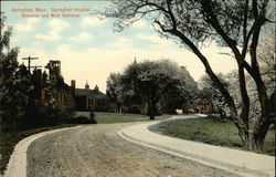 Springfield Hospital - Driveway and Main Entrance Postcard