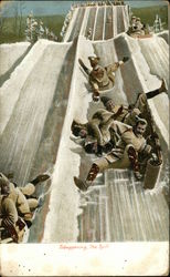 Tobogganing, The Spill Postcard